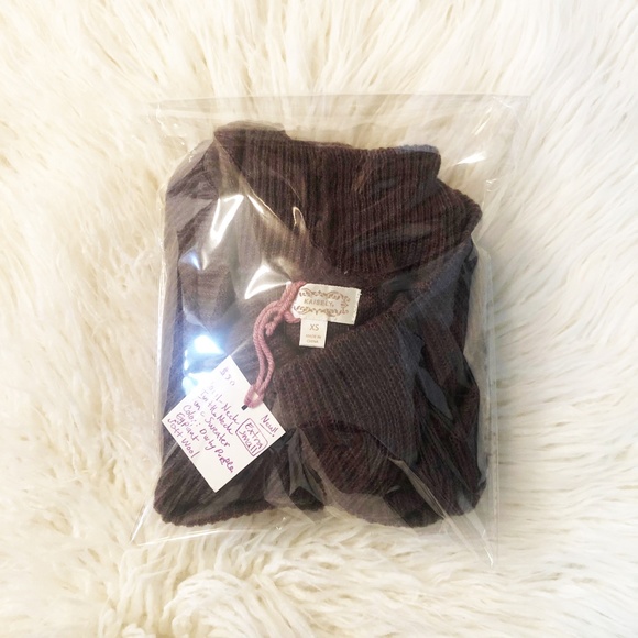 New! Cowl-Neck Knit Turtleneck Tunic Sweater / Dusty Deep Purple / Wool - Picture 8 of 10